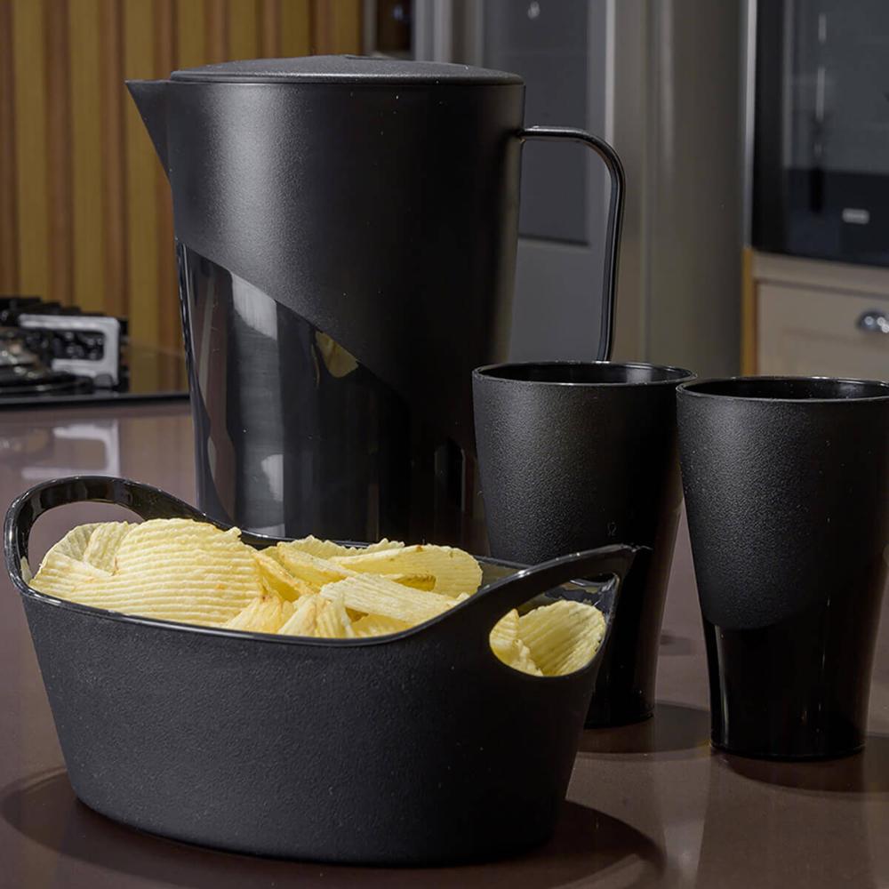 Cesto para Servir Batata Frita Preto 20,8x9cm Restaurante Ba