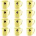 Conjunto 12 Canecas Escolares de Plástico 400ml UZ Amarelo Claro