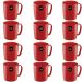 Conjunto 12 Canecas Escolares de Plástico 400ml UZ Vermelho