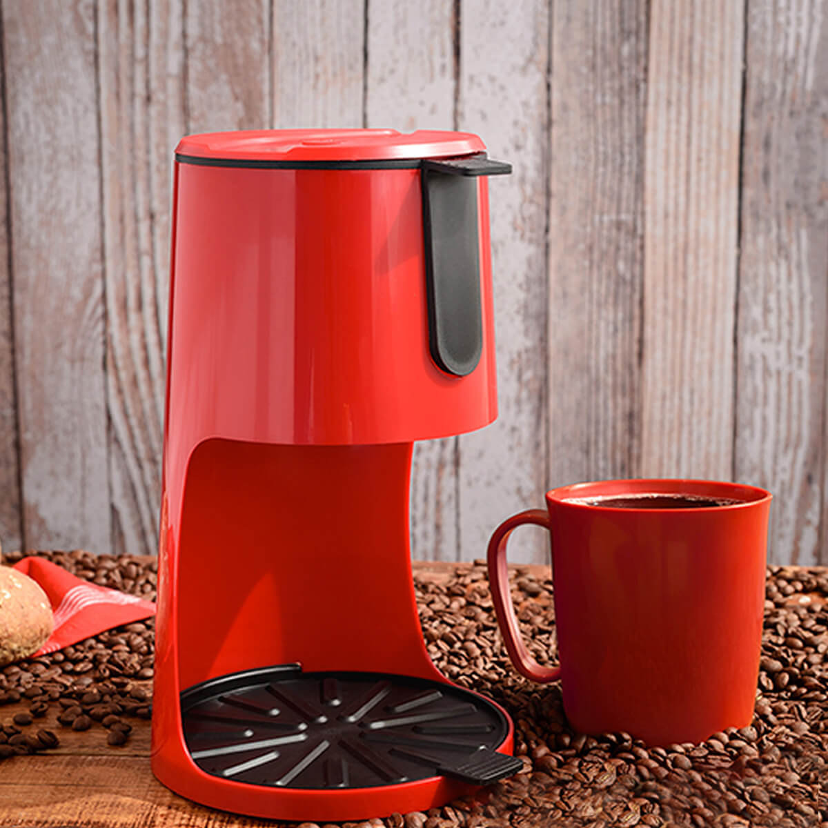 Conjunto 24 Canecas para Café Vermelhas Plasticas Refeitório Infantil Escolares Merenda Uz