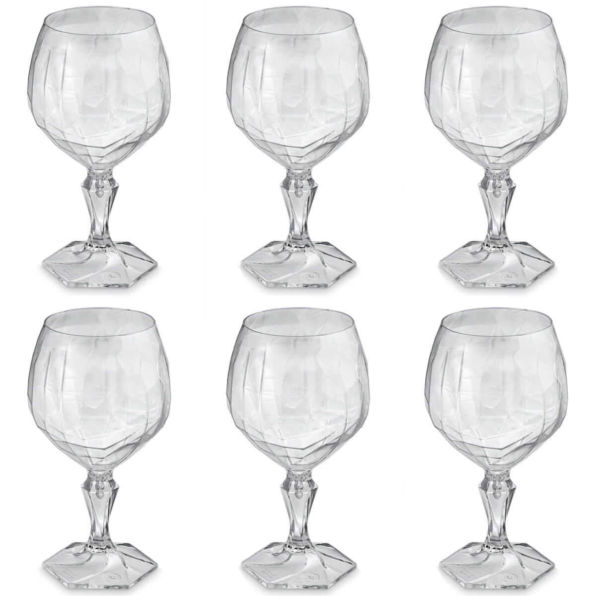 Conjunto 6 Taça Para Água Suco 350ml Plástico UZ Tango Transparente