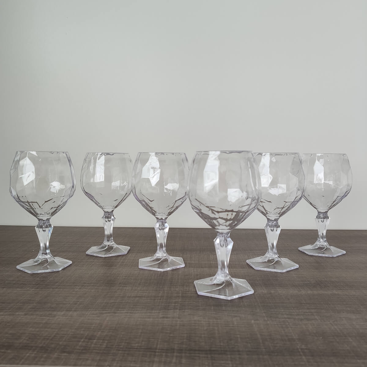 Conjunto 6 Taça Para Água Suco 350ml Plástico UZ Tango Transparente