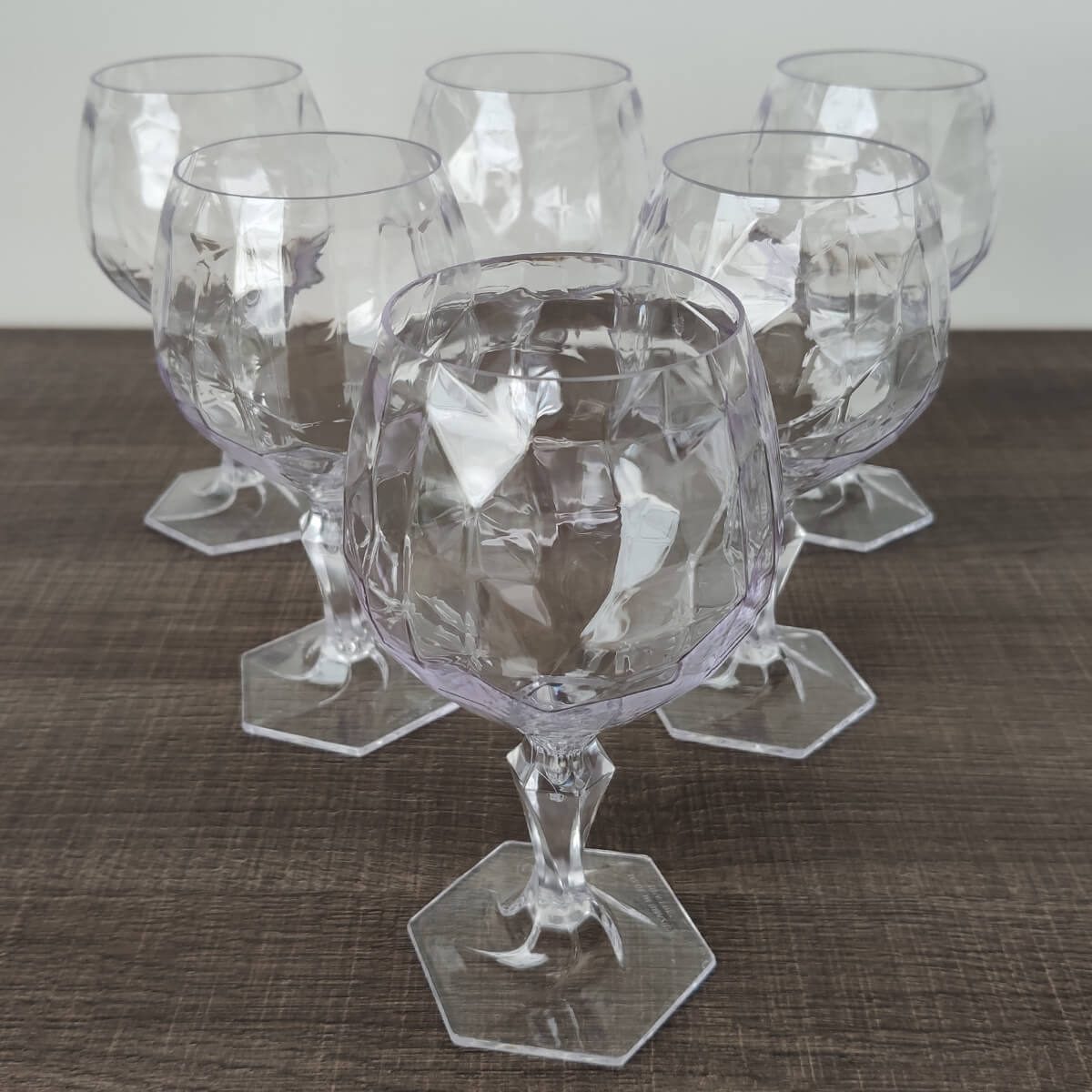 Conjunto 6 Taça Para Água Suco 350ml Plástico UZ Tango Transparente