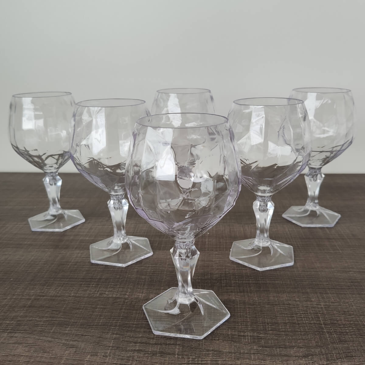 Conjunto 6 Taça Para Água Suco 350ml Plástico UZ Tango Transparente