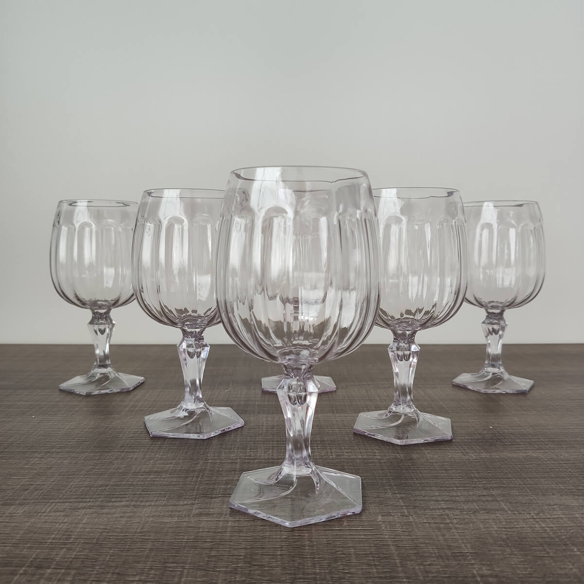 Conjunto 6 Taças Para Água Tomar Suco 350ml Poliestireno UZ Samba Transparente
