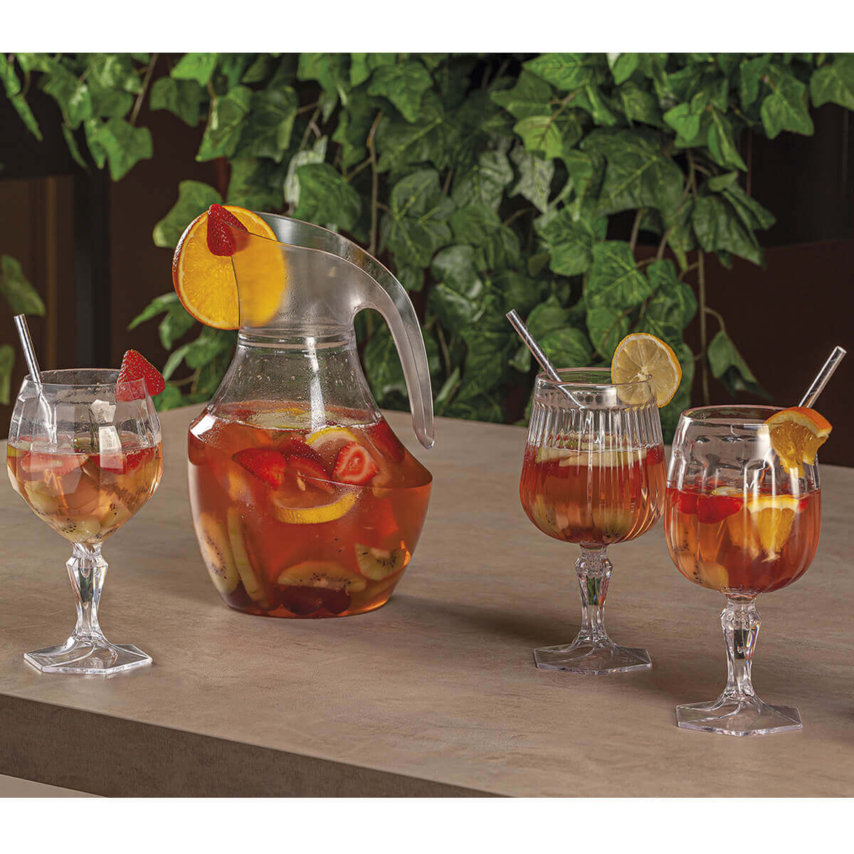 Conjunto 6 Taças Para Água Tomar Suco 350ml Poliestireno UZ Samba Transparente