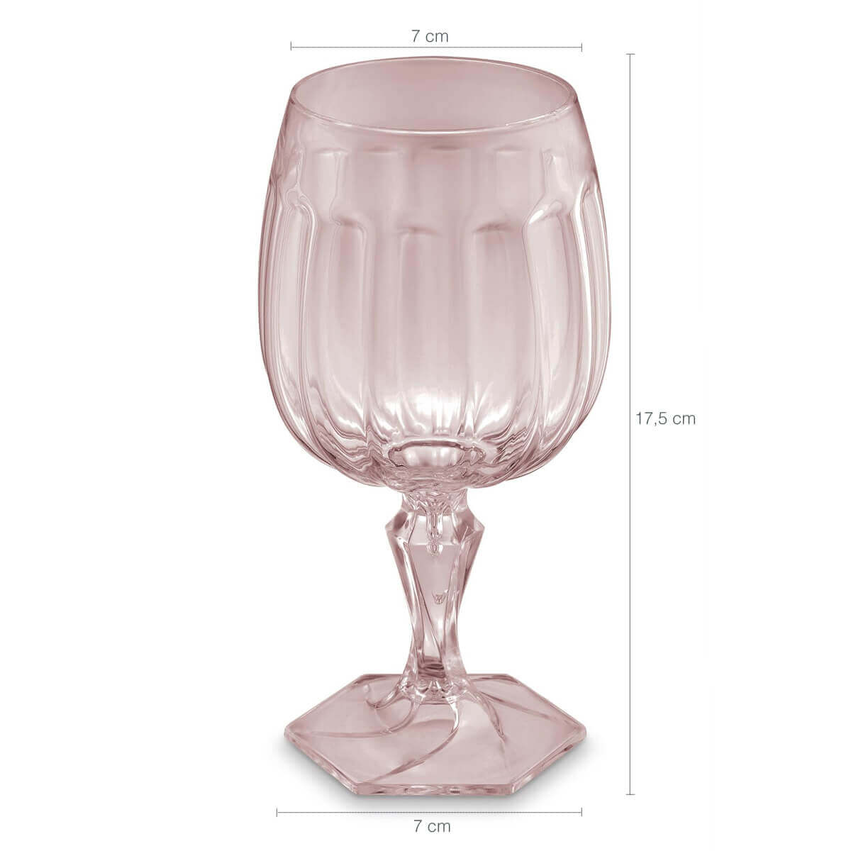Conjunto 6 Taças Para Água Tomar Suco 350ml Poliestireno UZ Samba Transparente Rosa
