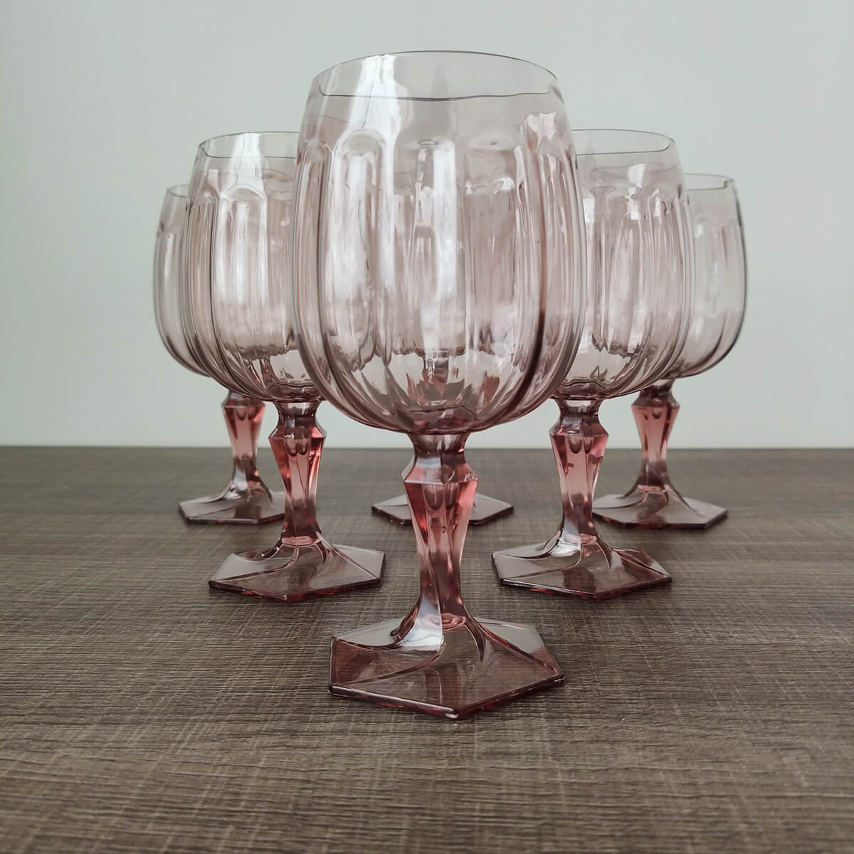 Conjunto 6 Taças Para Água Tomar Suco 350ml Poliestireno UZ Samba Transparente Rosa