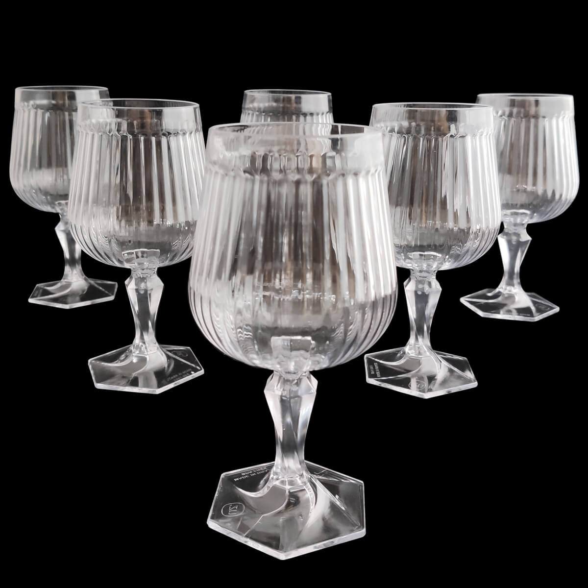 Conjunto 6 Taças Para Água Vinho Suco 350ml Plástico UZ Axé Transparente Bebidas