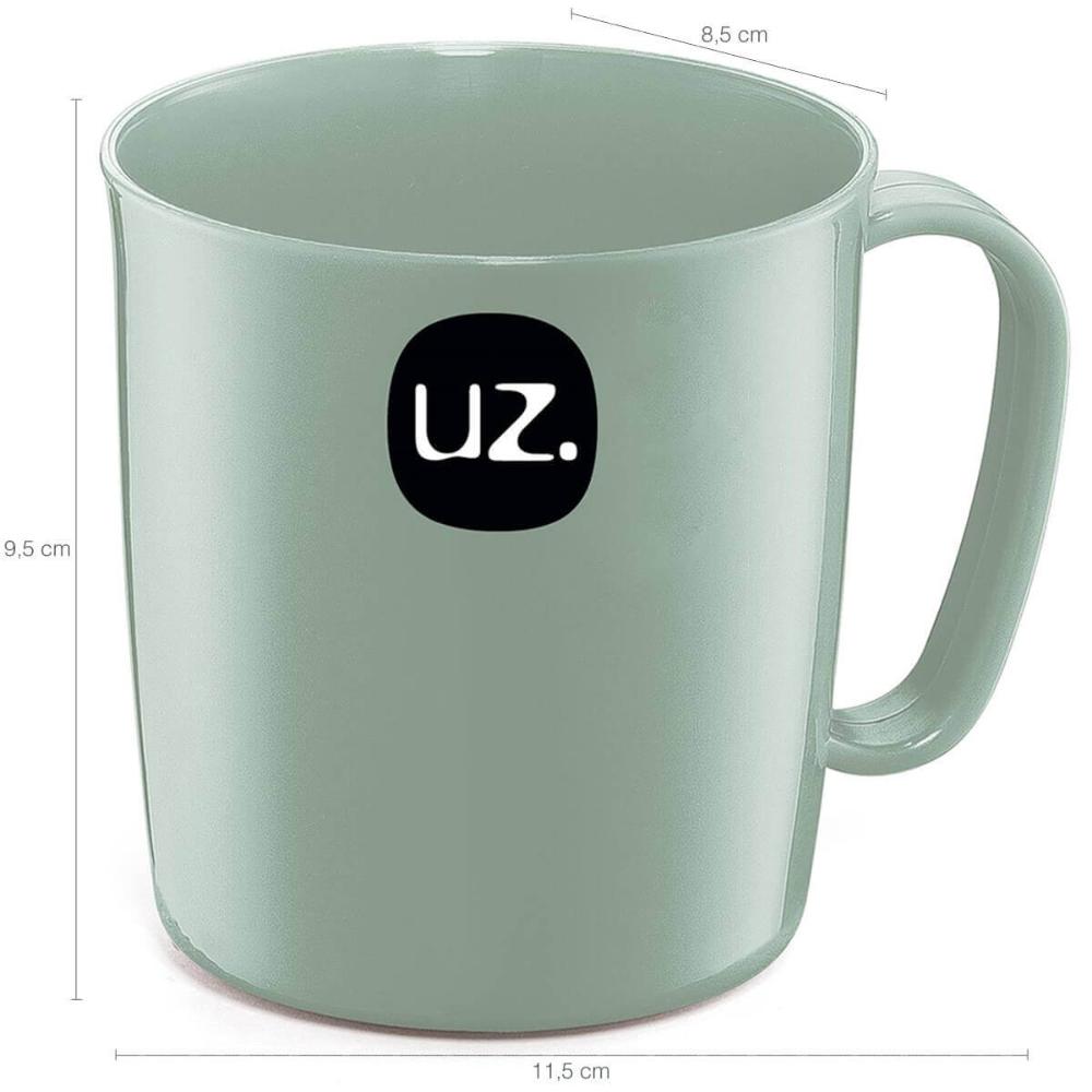 Conjunto de 24 Caneca Escolar Plástica Uz 400ml Verde Menta para Café Escola Infantil