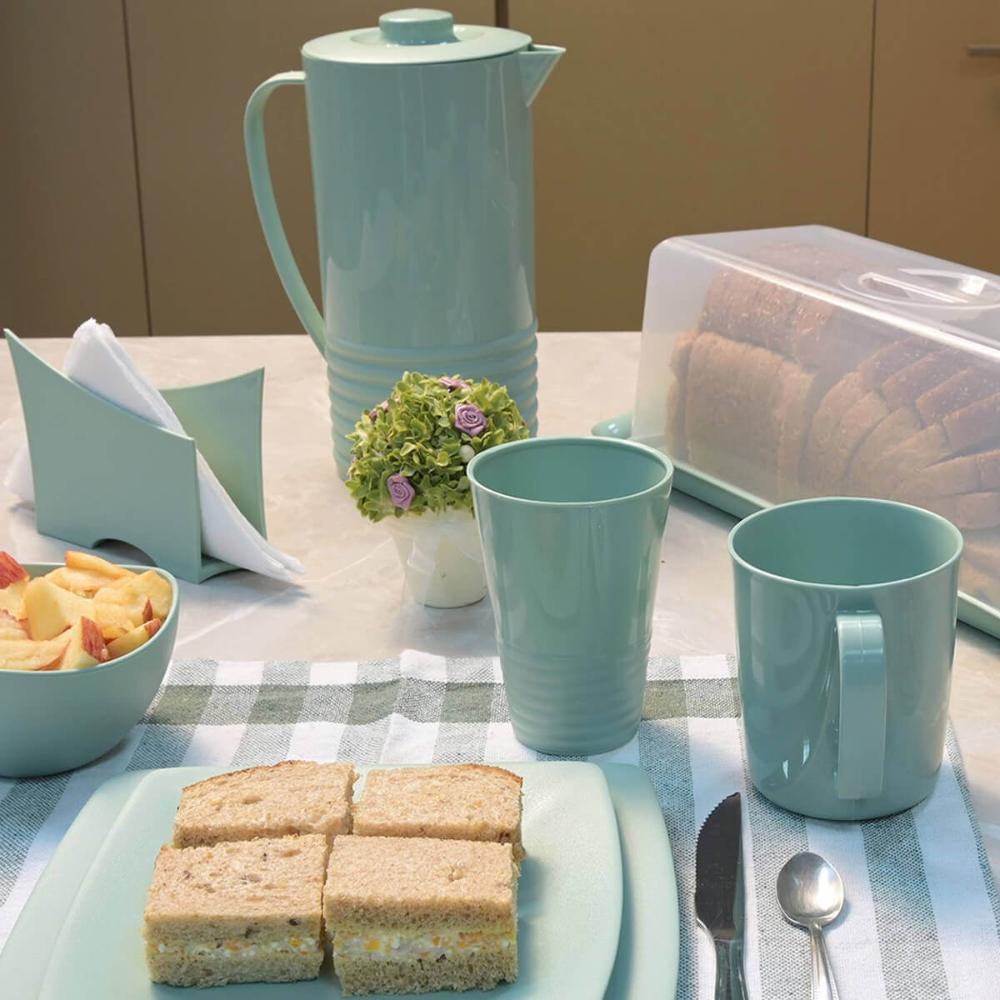 Conjunto de 24 Caneca Escolar Plástica Uz 400ml Verde Menta para Café Escola Infantil