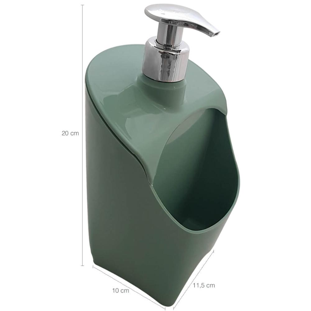 Dispenser Porta Detergente E Esponja Organizador De Pia Uz Verde Menta