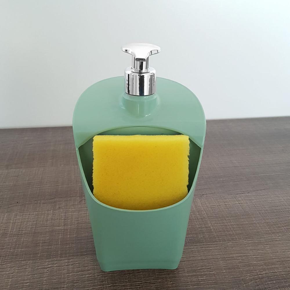 Dispenser Porta Detergente E Esponja Organizador De Pia Uz Verde Menta