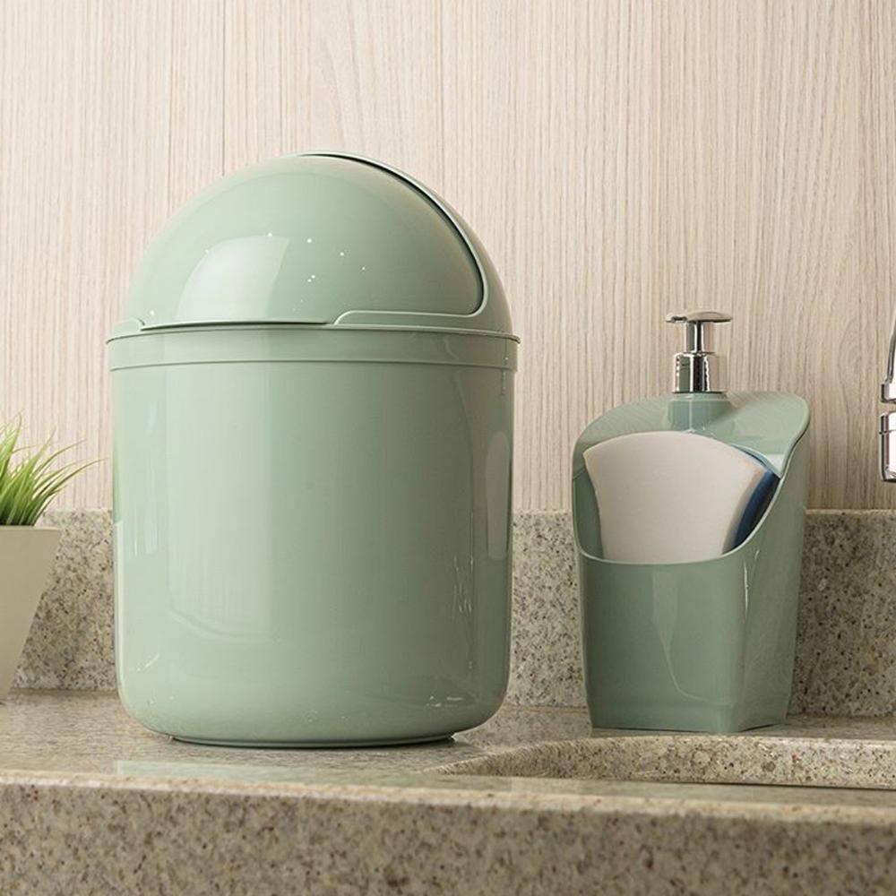 Dispenser Porta Detergente E Esponja Organizador De Pia Uz Verde Menta