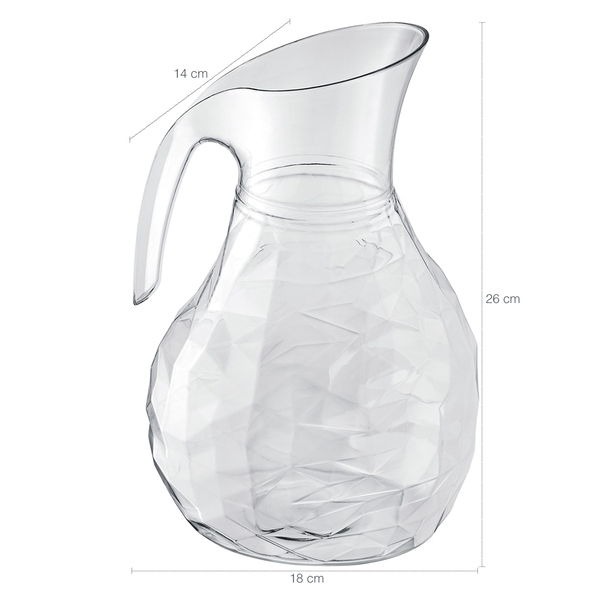 Jarro De Plástico Com Alça 2,3L Jarra Tango Para Água E Suco Transparente Translúcido UZ