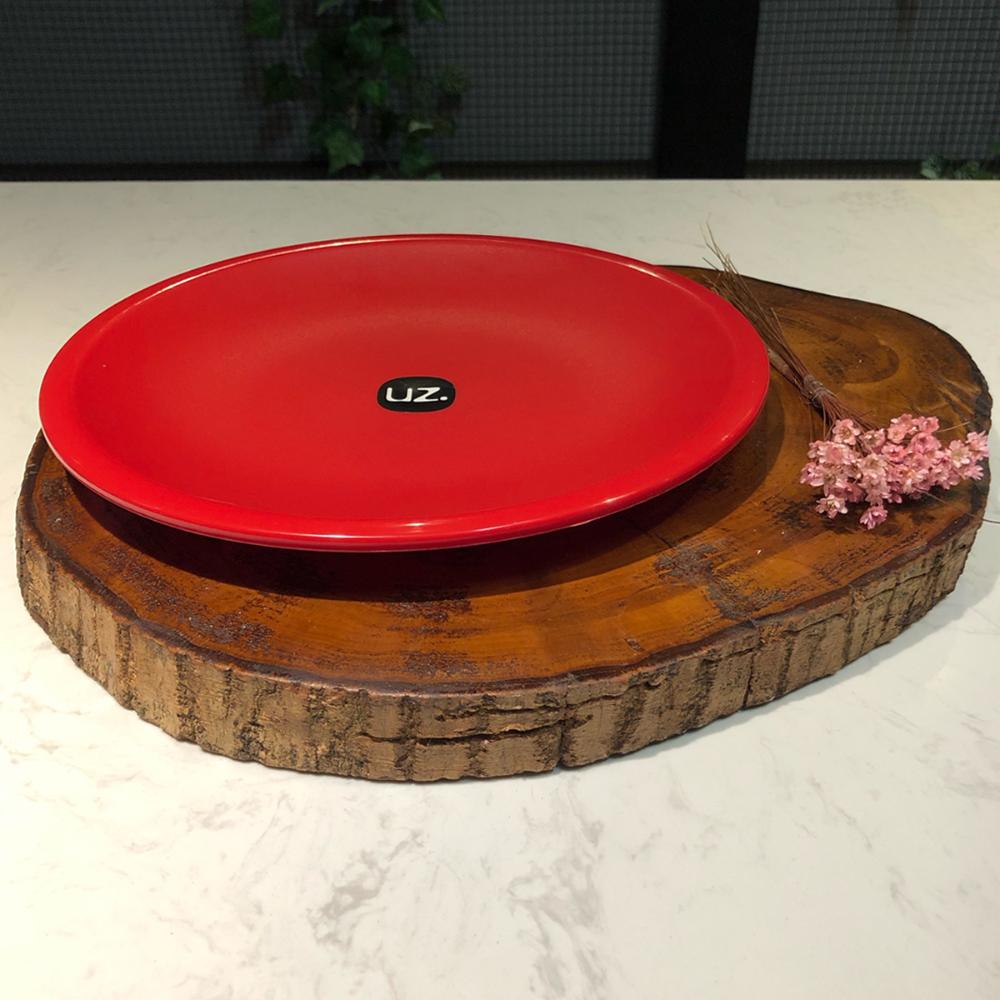 Jogo De 6 Pratos Rasos Redondos 26cm Pratos De Plástico Vermelho UZ