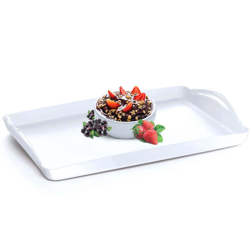 Kit 12 Bandejas Restaurante Self Service Servir Fast Food 40x27 Café Branca Uz