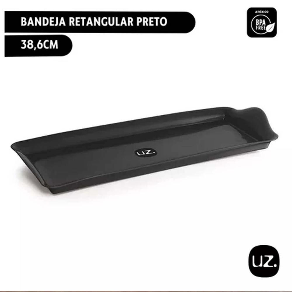 Kit 12 Bandejas Travessa Retangular 38x16cm Servir Plástico