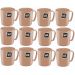 Kit 12 Canecas Plásticas 400ml Escolar Refeitório Lanche Merenda Ergonômica UZ Cappuccino