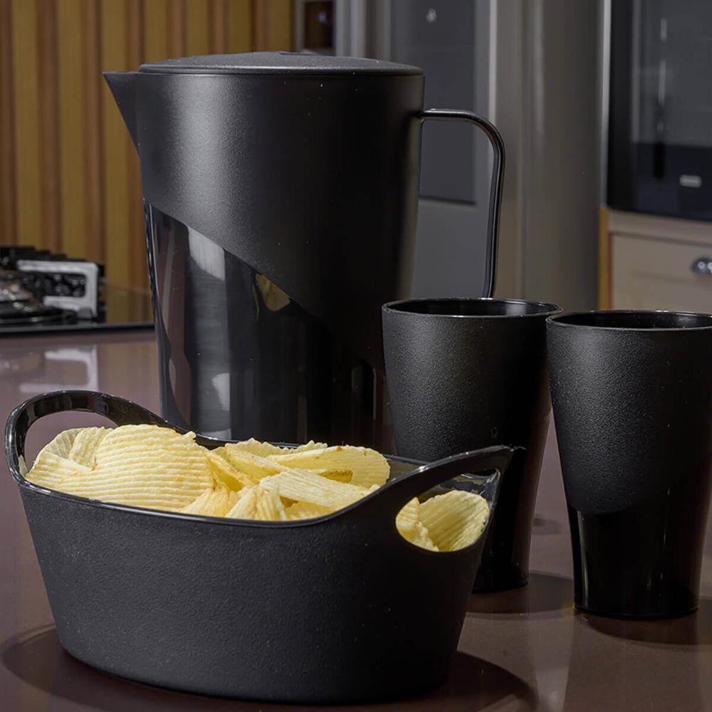 Kit 12 Cestos para Batata Frita Servir Porções Preto 28x12cm