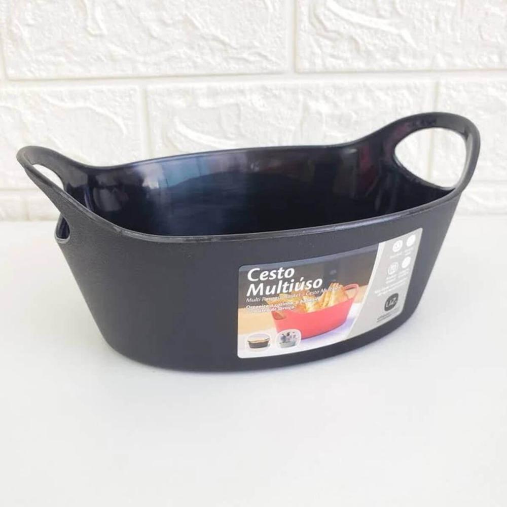 Kit 12 Cestos para Batata Frita Servir Porções Preto 28x12cm