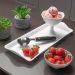 Kit 2 Bandejas Travessa Retangular 38x16cm Servir Plástico Petisqueiras Brancas Uz Utilidades
