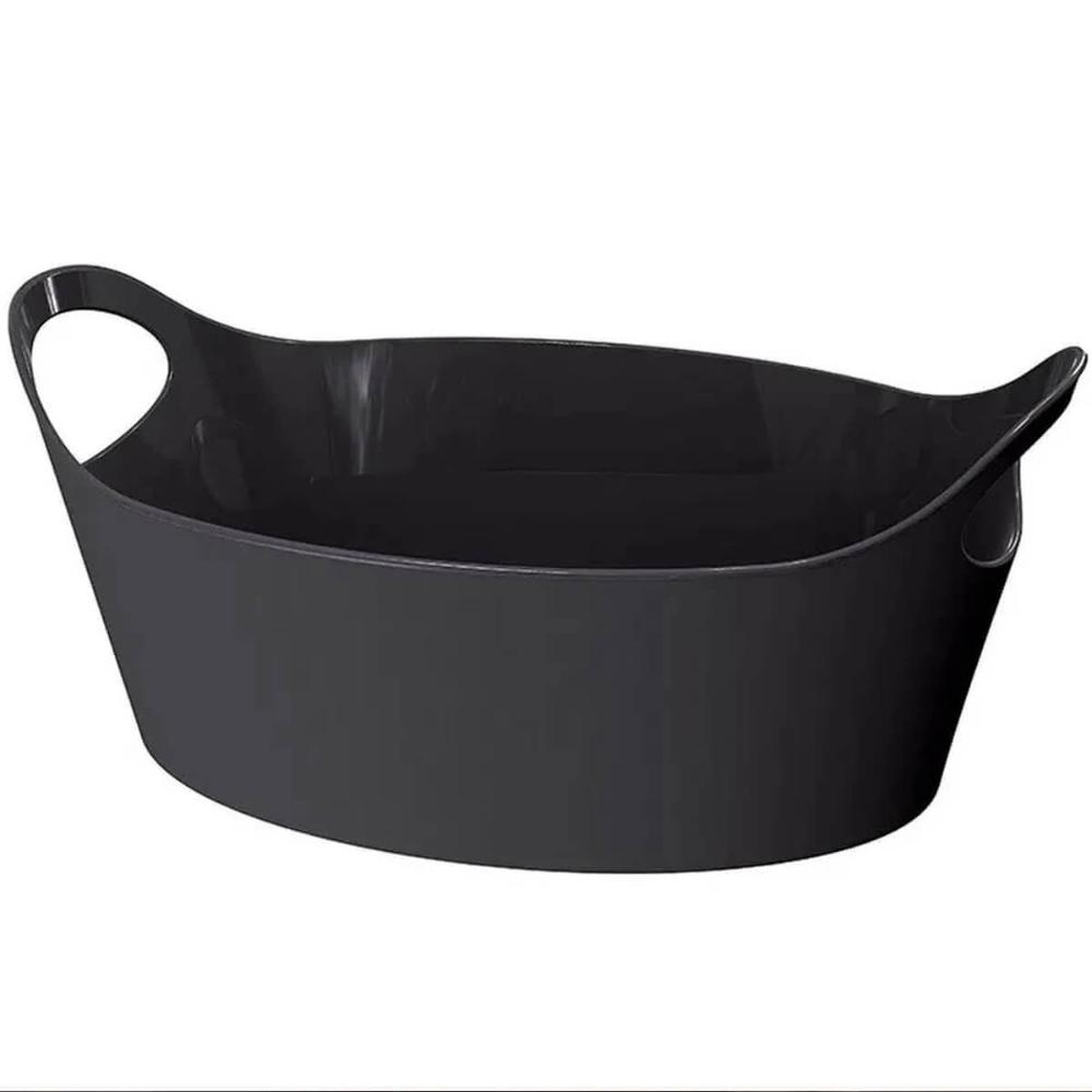 Kit 24 Cestos para Servir Batata Frita Porções Preto 28x12cm Restaurante Bar Lancheria Plus M Uz