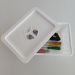Kit 3 Caixas Cesto Organizador M com Tampa Empilhável 31x22cm Branco