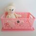 Kit 3 Caixas Organizadoras Grandes Empilháveis Com Tampas Alças Laterais UZ Rosa