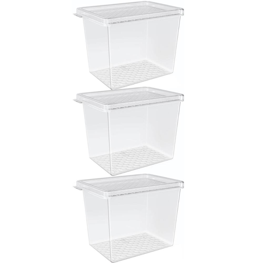 Kit 3 Organizadores de Geladeira Multiuso Cozinha 1,3L com T