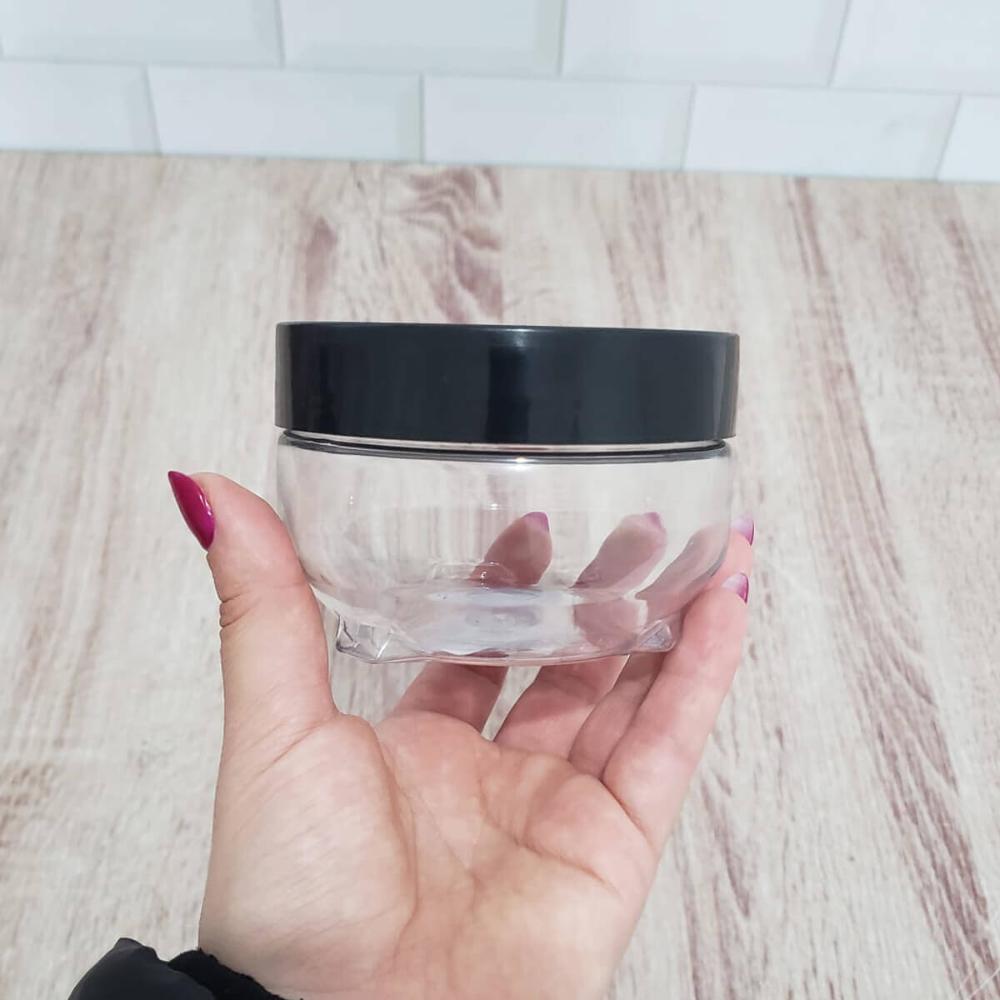 Kit 3 Porta Mantimentos UZ Empilhável 300ml Organizador com Tampa de Plástico Preto