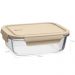 Kit 3 Potes de Vidro Herméticos 1,04L  Retangulares Capuccin
