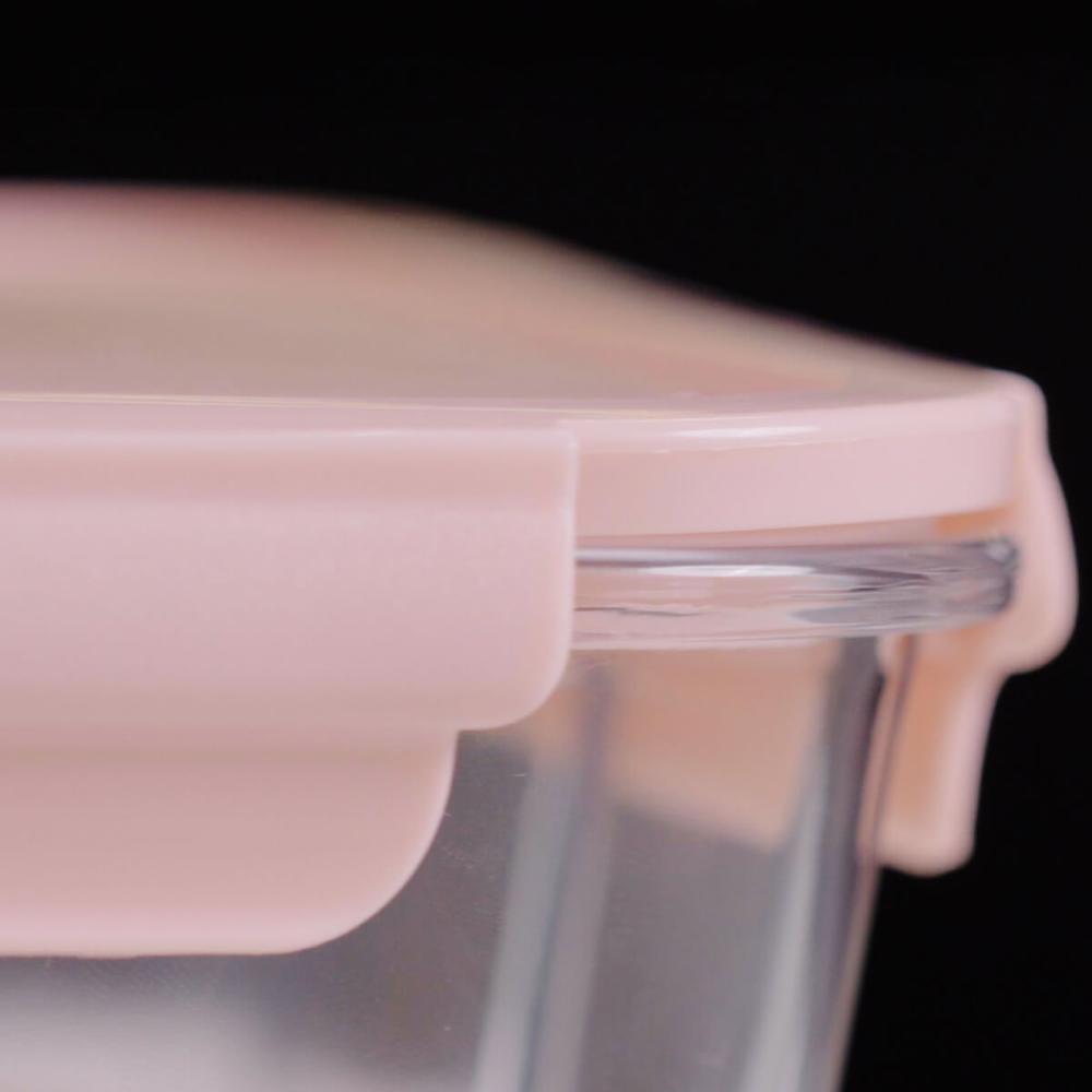 Kit 3 Potes de Vidro Herméticos 1,04L  Retangulares Capuccin