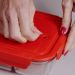 Kit 3 Potes de Vidro Herméticos 1,04L Borossilicato Vermelho
