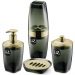 Kit 4 Peças Higiene Acessórios Banheiro Premium UZ Preto e D