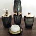 Kit 4 Peças Higiene Acessórios Banheiro Premium UZ Preto e D