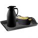 Kit 48 Bandejas para Servir de Plástico Plus UZ Retangulares Pretas Café Restaurante Self Service