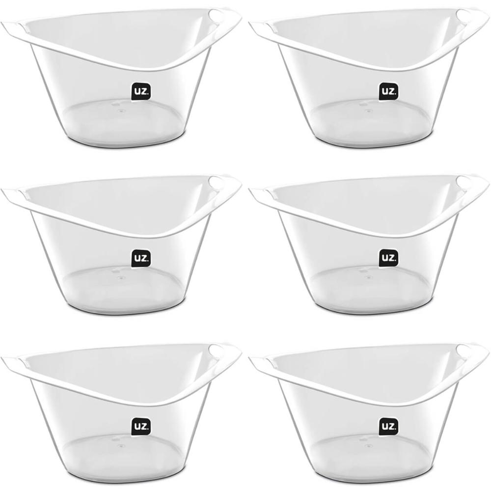 Kit 6 Baldes de Gelo Champanheira 8L Transparente 43x20cm Restaurante Hotel Bar Cerveja Vinho