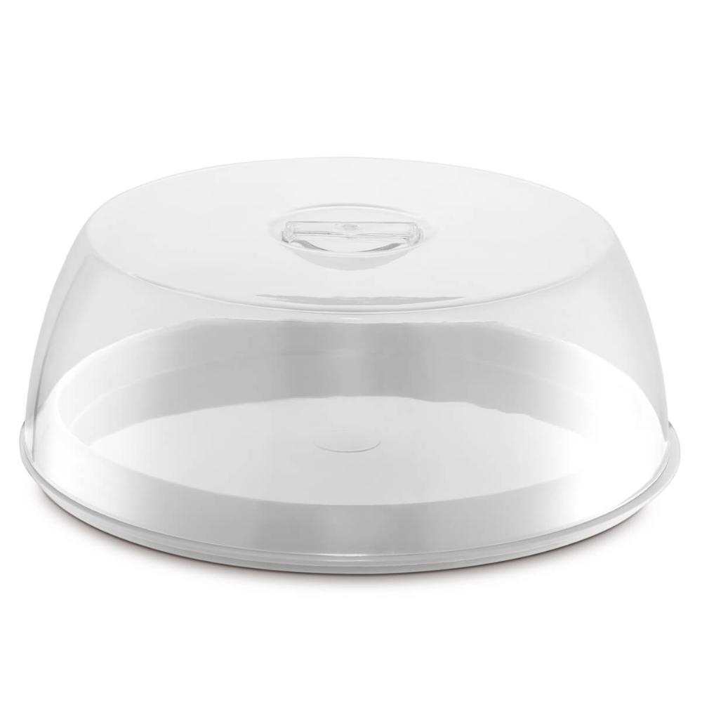 Kit 6 Porta Bolo de Plástico com Tampa Boleiras Coloridas 29cm Plus UZ Branco