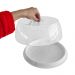 Kit 6 Porta Bolo de Plástico com Tampa Boleiras Coloridas 29cm Plus UZ Branco