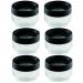 Kit 6 Porta Mantimentos UZ Empilhável 300ml Organizador com Tampa de Plástico Preto