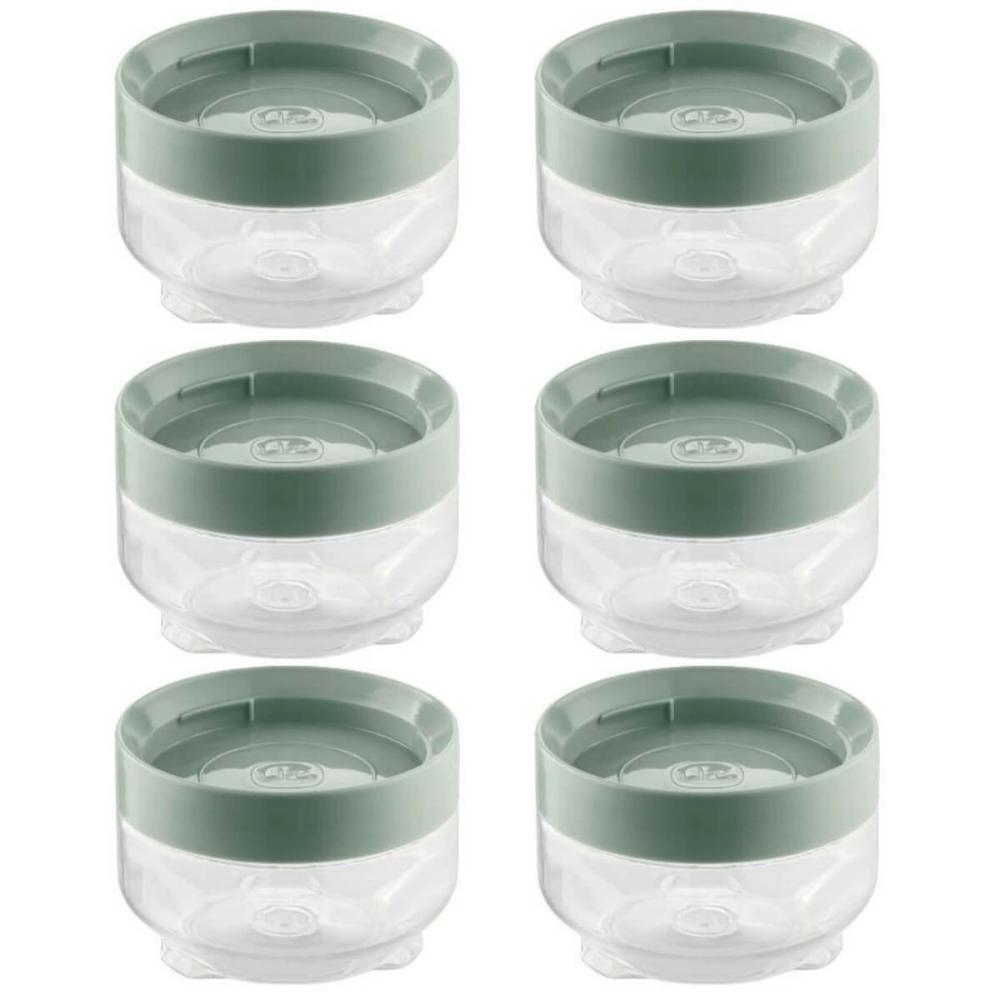 Kit 6 Porta Mantimentos UZ Empilhável 300ml Organizador com Tampa de Plástico Verde