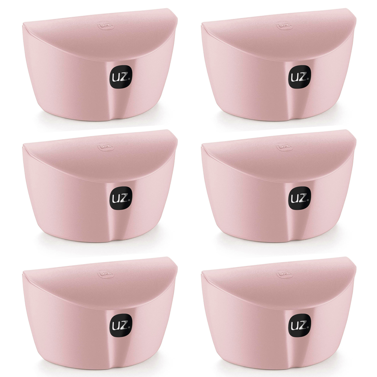 Kit 6 Saleiros com Tampa Porta Sal Cozinha 500ml Plástico UZ Rosa Quartzo