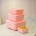 Kit 8 Potes Plástico UZ Rosa Quadrados Mantimentos 1,5L com