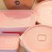 Kit 8 Potes Plástico UZ Rosa Quadrados Mantimentos 1,5L com