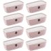 Kit 8 Potes Plásticos com Tampa Uz Rosa Retangulares 3L Orga