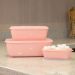 Kit 8 Potes Plásticos com Tampa Uz Rosa Retangulares 3L Orga