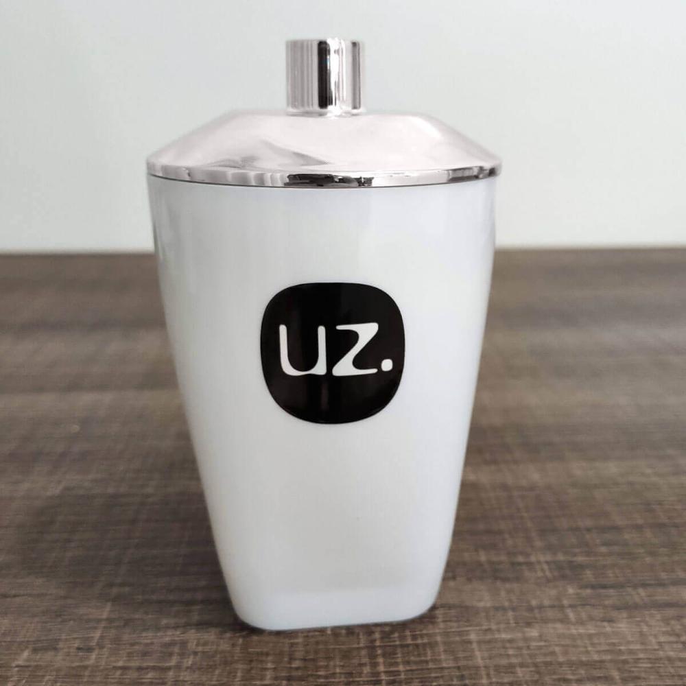 Kit Porta Algodão Cotonete e Sabonete Líquido 400ml Brancos