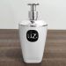 Kit Porta Algodão Cotonete e Sabonete Líquido 400ml Brancos