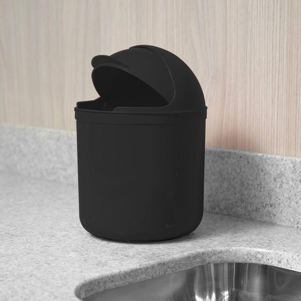 Lixeira Plástica De Cozinha Pia com Tampa Capacete e Abertur